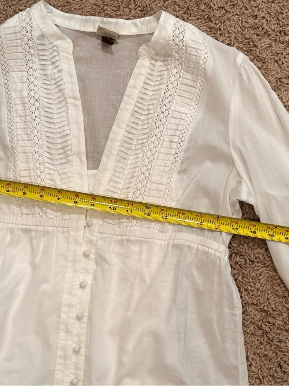 Sonoma Women’s White Cotton Button Front Blouse Size L NEW - Picture 11 of 14
